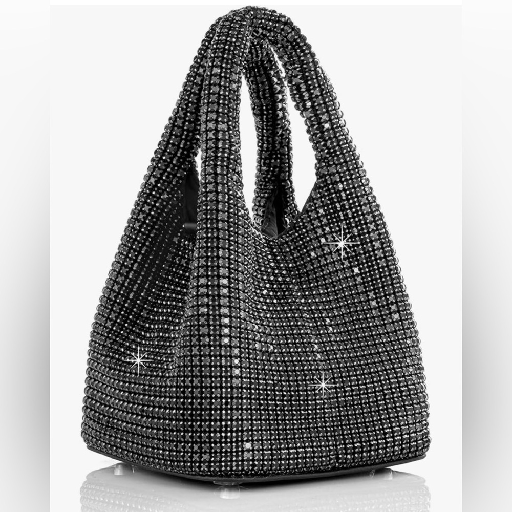 Chic Black Rhinestone Handbag